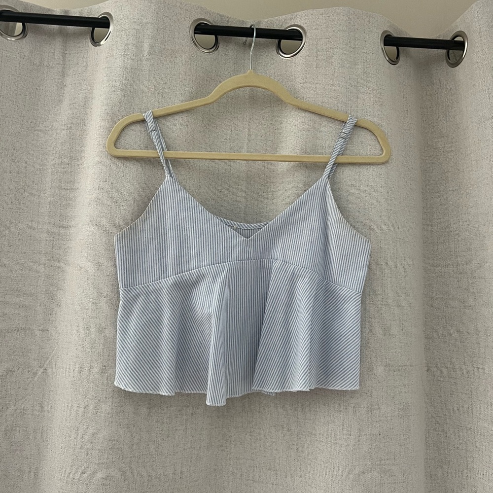 Striped Blue Sleeveless Top